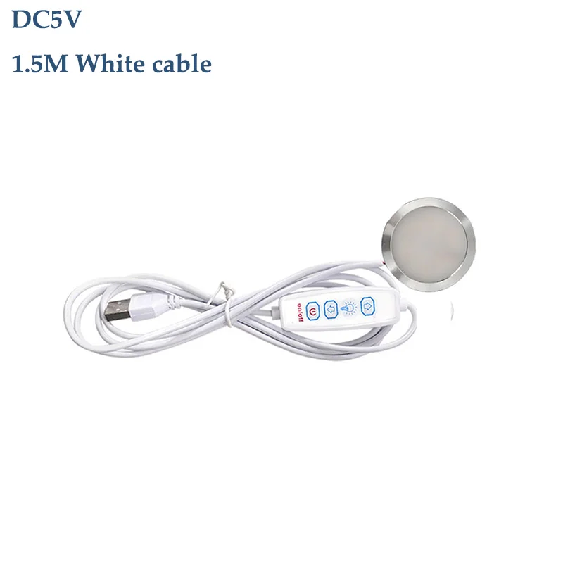 1pc DC5V USB  LED 8mm Ultra-thin Dimmable 3W Downlight  Surface Mounted Lamp Mini Light Jewelry Display Ceiling Indoor Spotlight