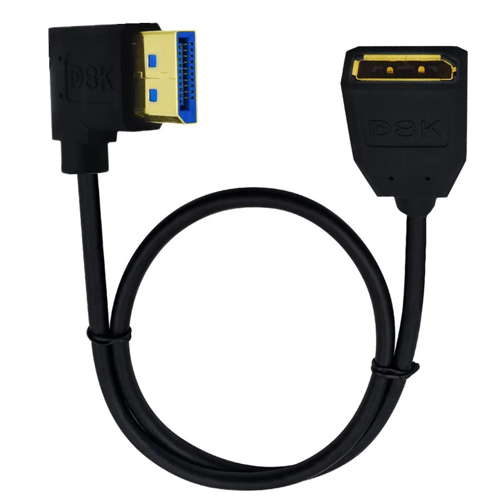 90 درجة زاوية 8K DP 1.4 ذكر إلى أنثى M/F عرض ميناء تمديد كابل ل HDTV نينتندو التبديل صندوق ذكي العارض الخائن #5