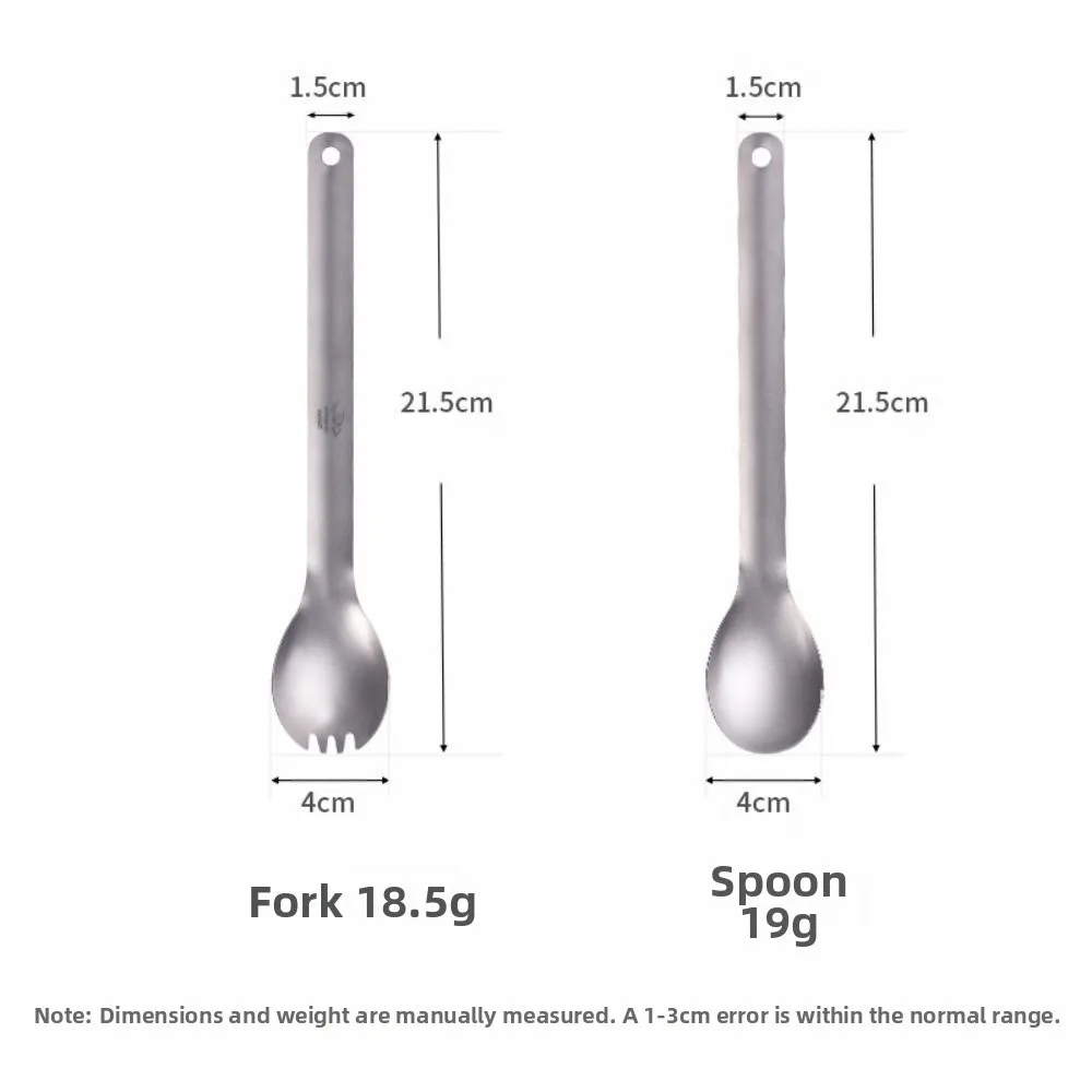 Cuchara y Tenedor Titanio Ultraligero Pesca – Utensilios Portátiles - imagen 2