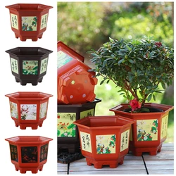 Durable Plastic Flower Pot Resin Large-diameter Potted Bonsai Garden Supplies Thickened Hydroponic Planter