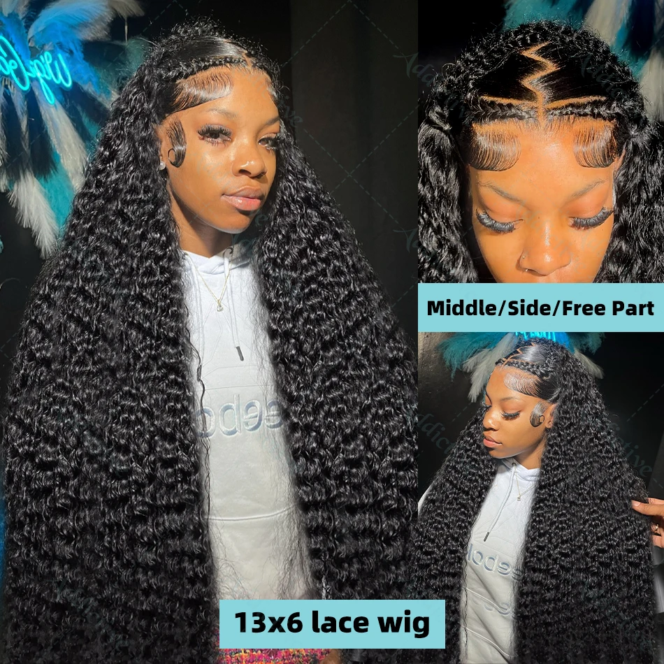 250% Deep Wave 13x6 HD Lace Front Human Hair Wigs Transparent Brazilian 30 40 Inch Water Wave 13x4 Lace Frontal Wig For Women