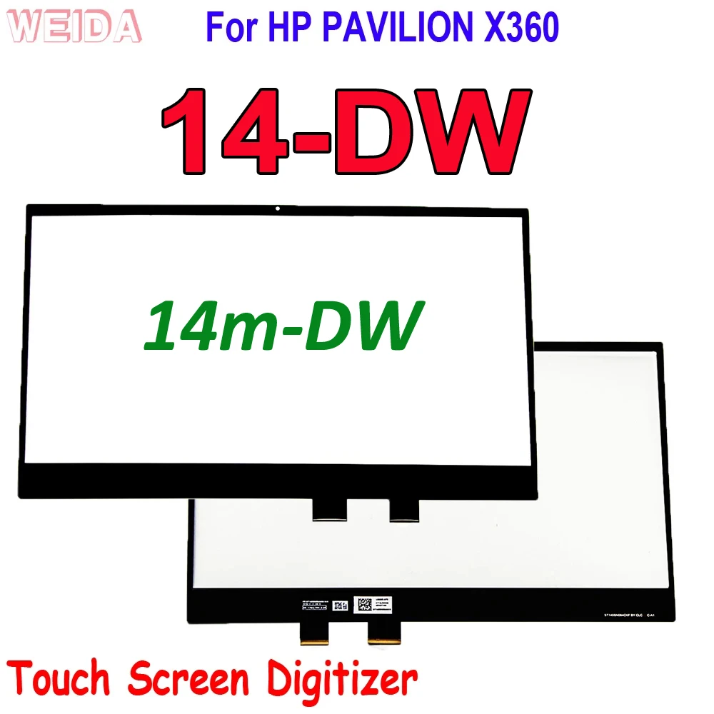 

14-дюймовый сенсорный экран для HP PAVILION X360 14-DW Touch 14m-DW Series, сенсорный экран с цифровым преобразователем, стеклянная панель, запасные ноутбуки