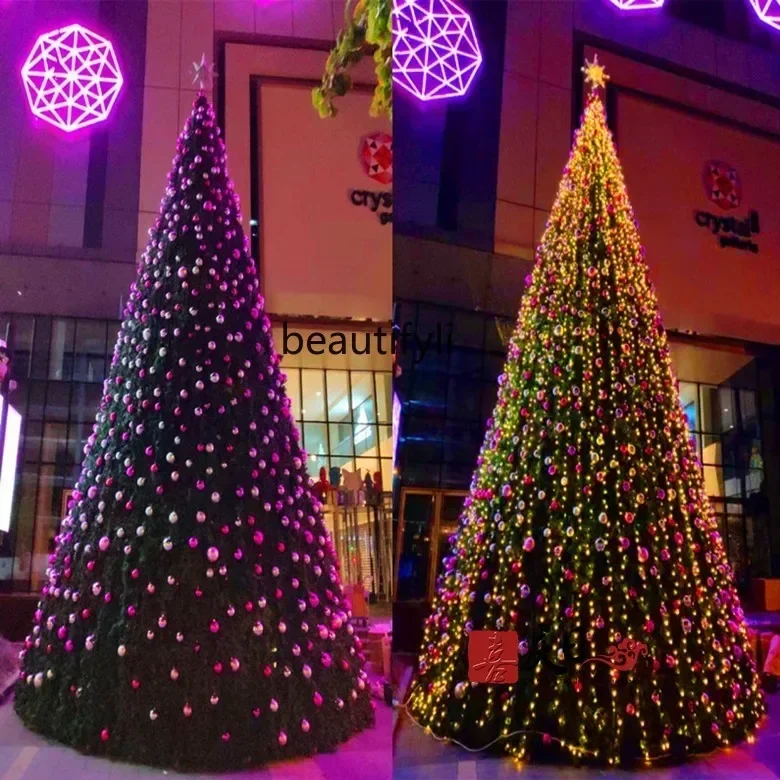 

Christmas large Christmas tree package 4-6-10 meters high-end hotel shopping mall outdoor luminous decorative tree A48