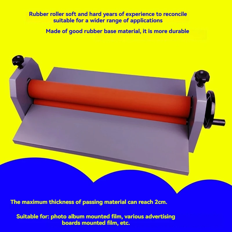 Manual Cold Laminator Machine Hand Crank Laminating Machine for Photo Adhesive Film KT Board Glass Poster Film Applicator