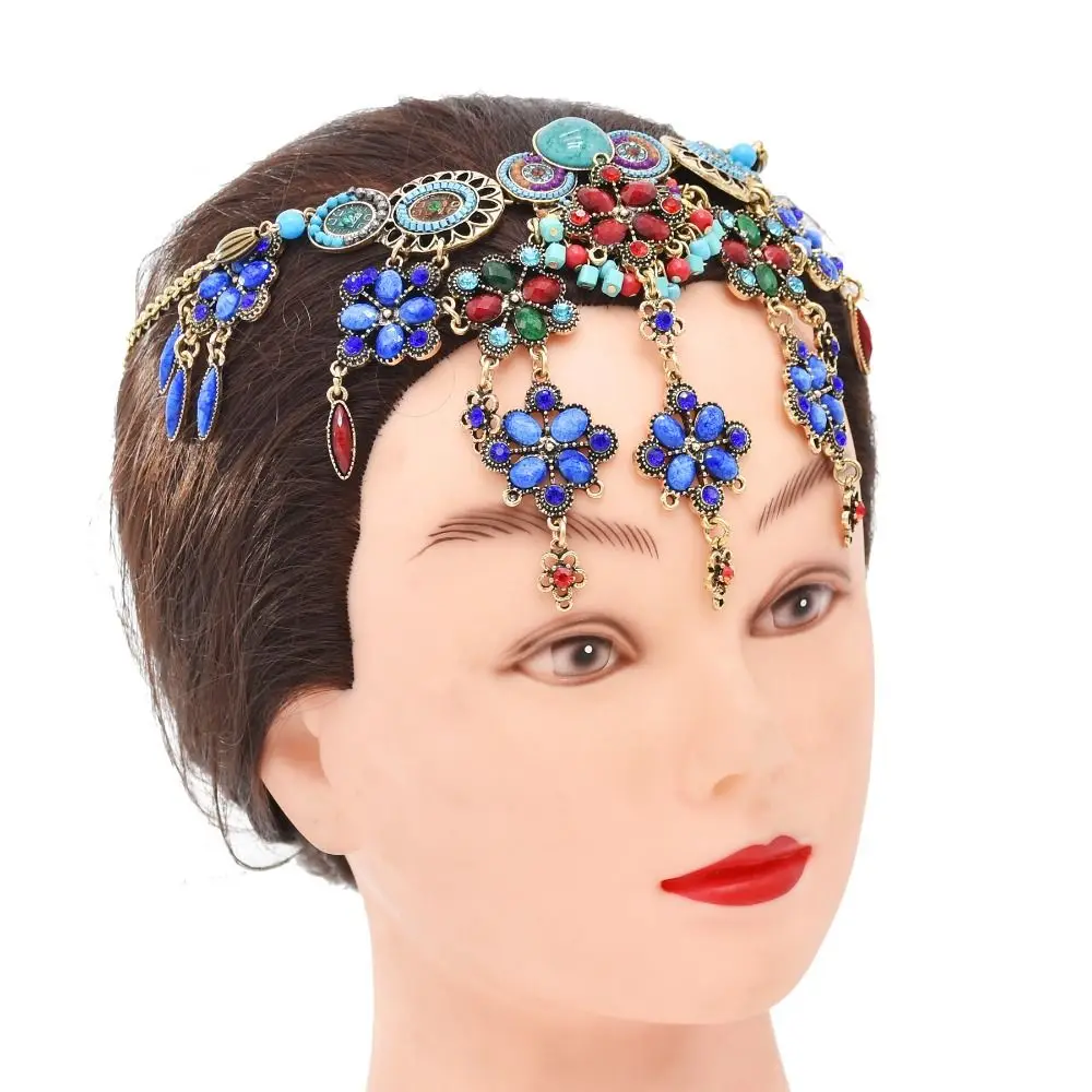 Ethnic Style Bohemia Hair Chain Tassel Women Head Chain Ethnic Style Forehead Chain Indian Headdress Exotic Headbands