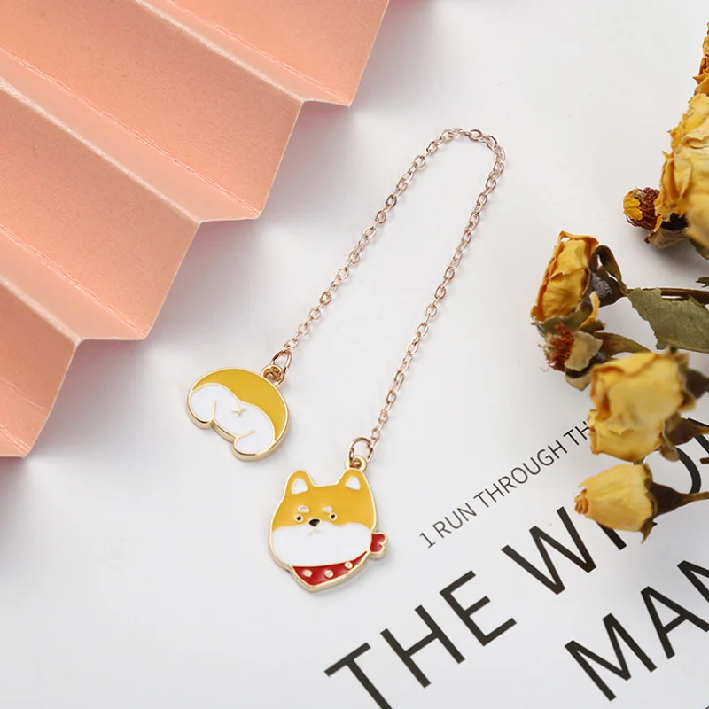 Cute Skateboard Corgi Animal Bookmark Student Exquisite Study Office Portable Reading Stationery DIY Decoration Book Page Folder