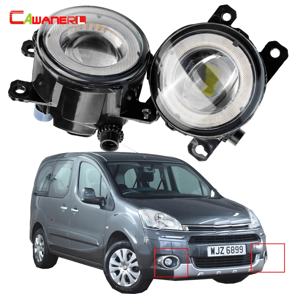 2 X Car LED Fog Light Assembly Angel Eye DRL Daytime Running Light 30W 8000LM 12V For Citroen Berlingo B9 2012 2013 2014 2015