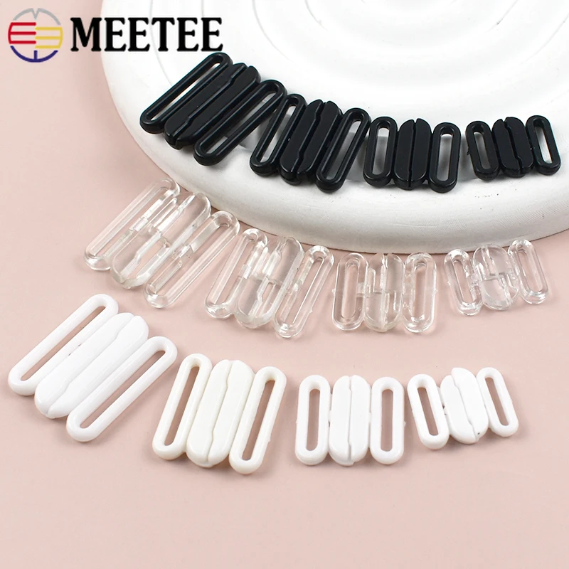 

20/50Sets 10-20mm Plastic Bra Strap Adjuster Buckle Clip Swimwear Clasp Underwear Snap Hook Closure Fastener Sewing Accessories