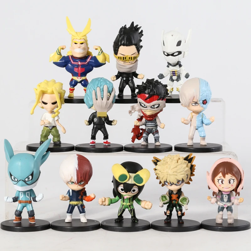 My Academia Bakugou Katsuki Todoroki Shoto Midoriya Izuku All Might Asui Tsuyu Aizawa Shouta Q Version Figures Toys Set