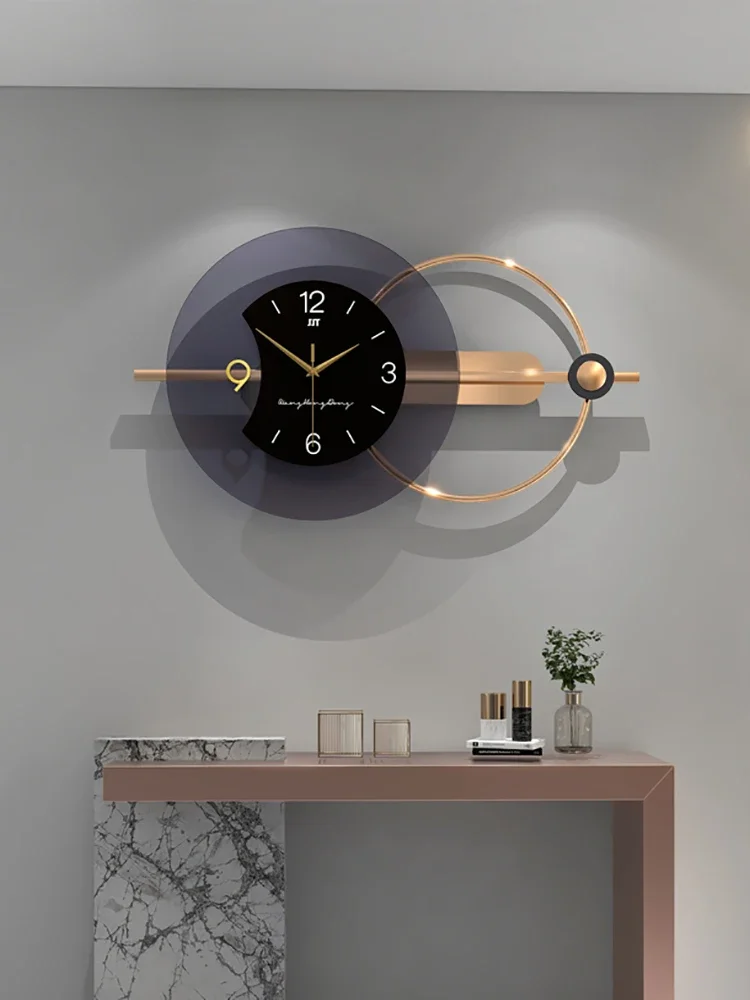 Large Metal Wall Clock Modern Glass Silent Clocks Wall Home Decor Luxury Wall Watches House Decoration Living Room Decoration