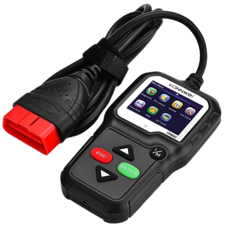 

KONNWEI KW680 Car OBD2 Scanner Diagnostic Tool Read Cllear Code Reader DTC Lookup O2 Sensor Test Live Data OBDII Scanner