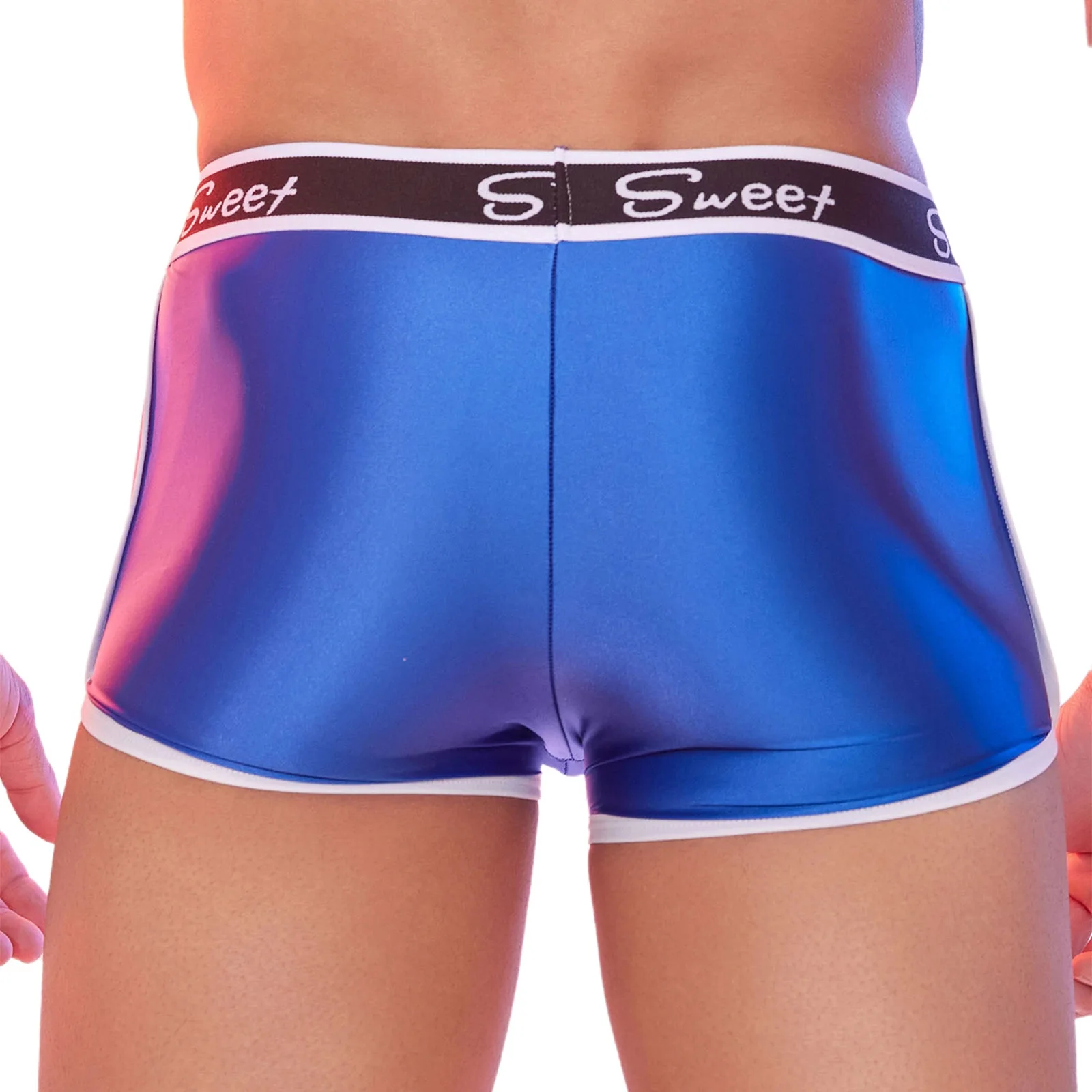 Men Glossy Stretchy Boxer Underwear Print Elastic Waist Bulge Pouch Seamless Briefs Shorts Lingerie Nightwear Swim Trunks