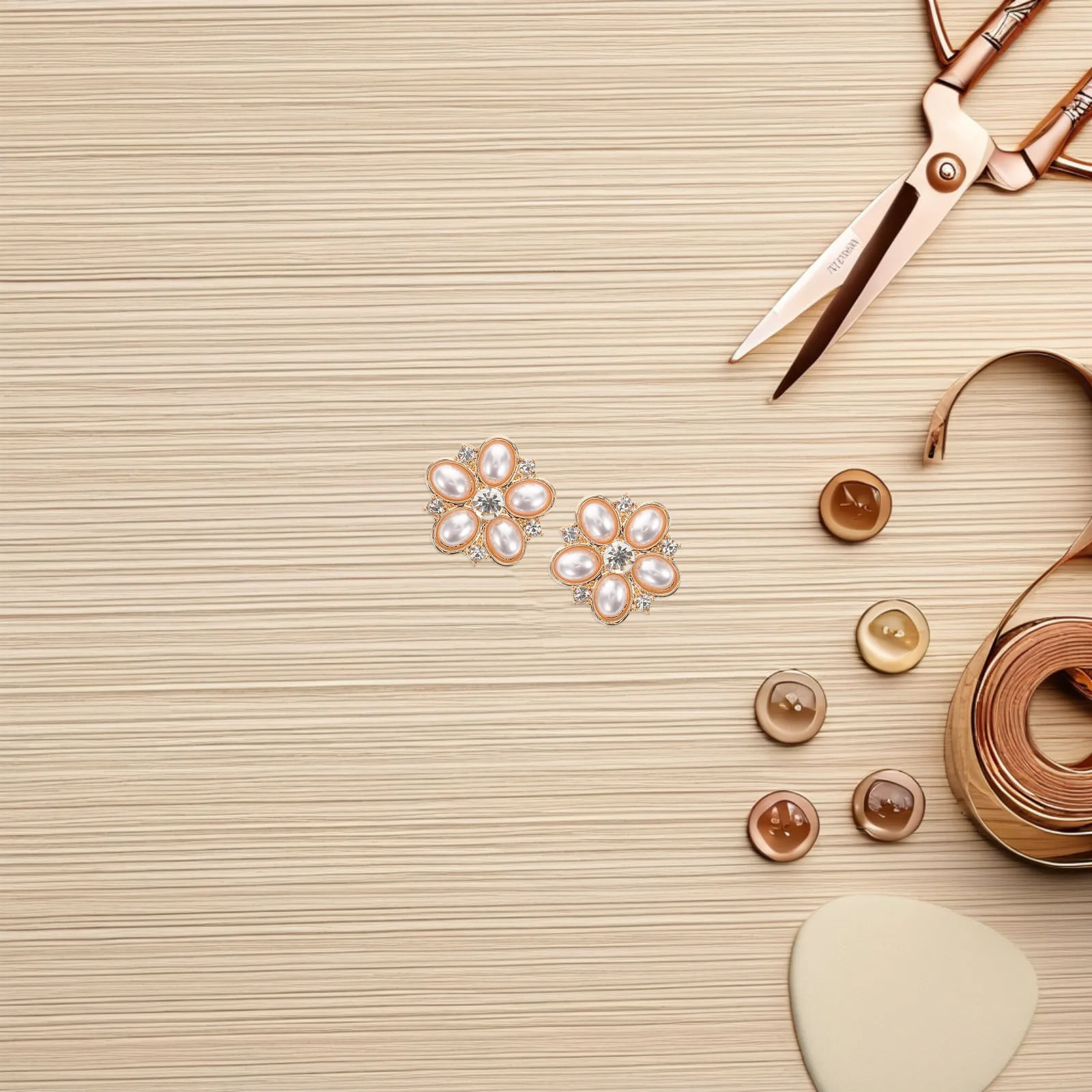 

2Pcs Faux Pearl Cufflinks Button Covers Elegant Rhinestone Shirt Embellishment Detachable Decorative Clips for Women Dress