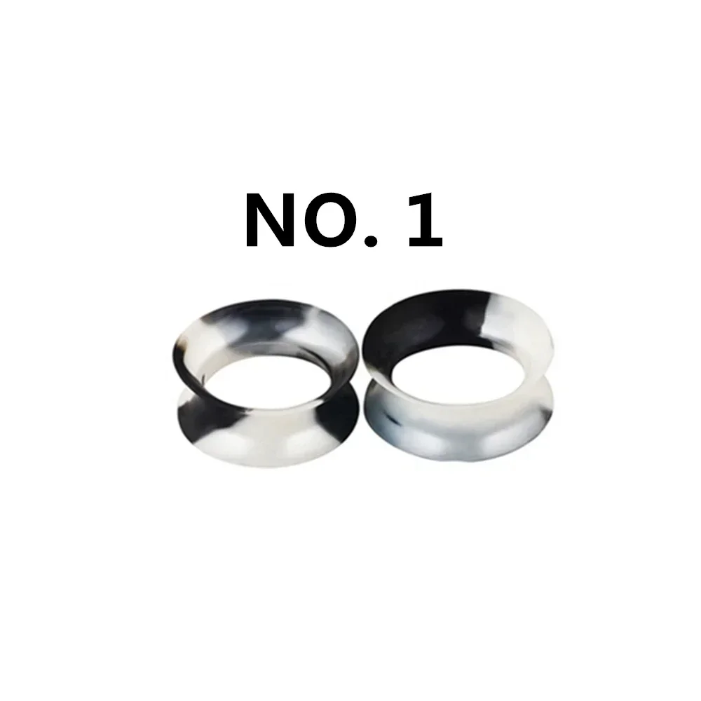 2 قطعة رقيقة جدا متنوعة اللون سيليكون الأذن التوصيل مزدوجة متوهج السرج الأذن اللحم نفق نقالة مقياس 6-25 مللي متر #6