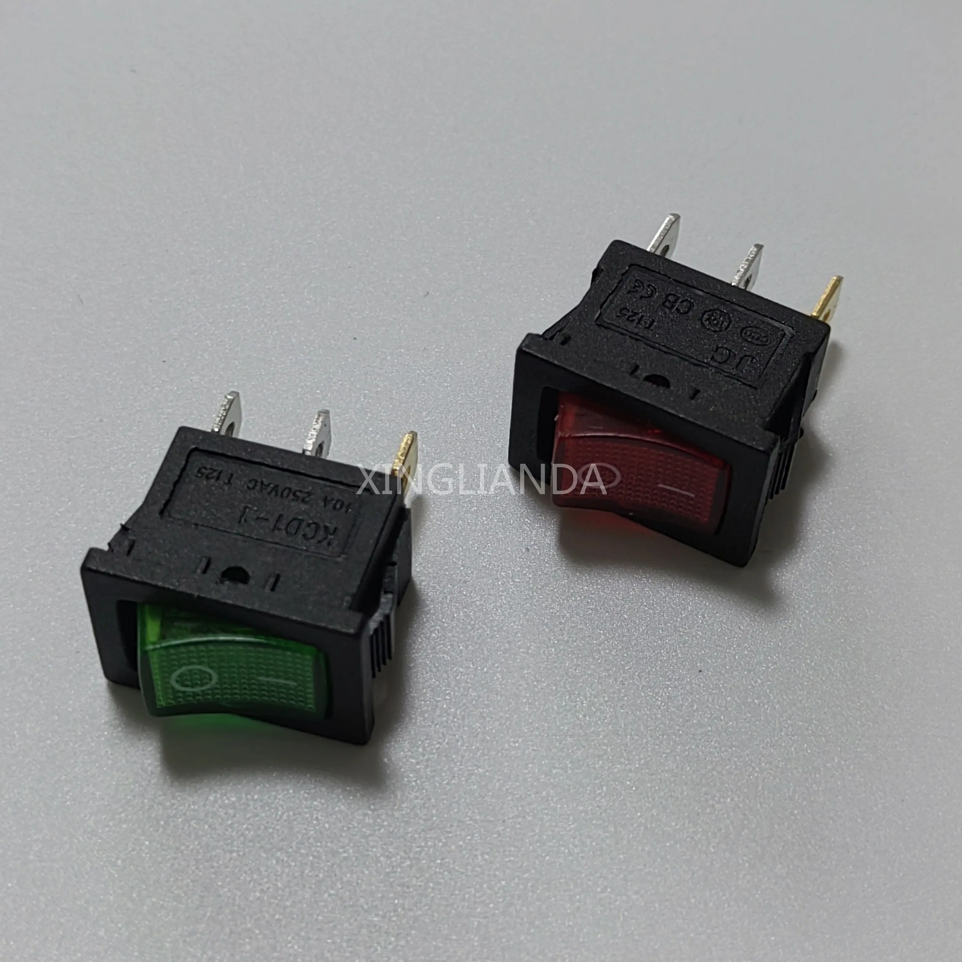20 قطعة KCD1 21X15 مللي متر ON-OFF 3 دبوس قارب سيارة الروك التبديل 21*15 مللي متر 6A/250 فولت 10A/125VAC الضوء الأحمر الأخضر