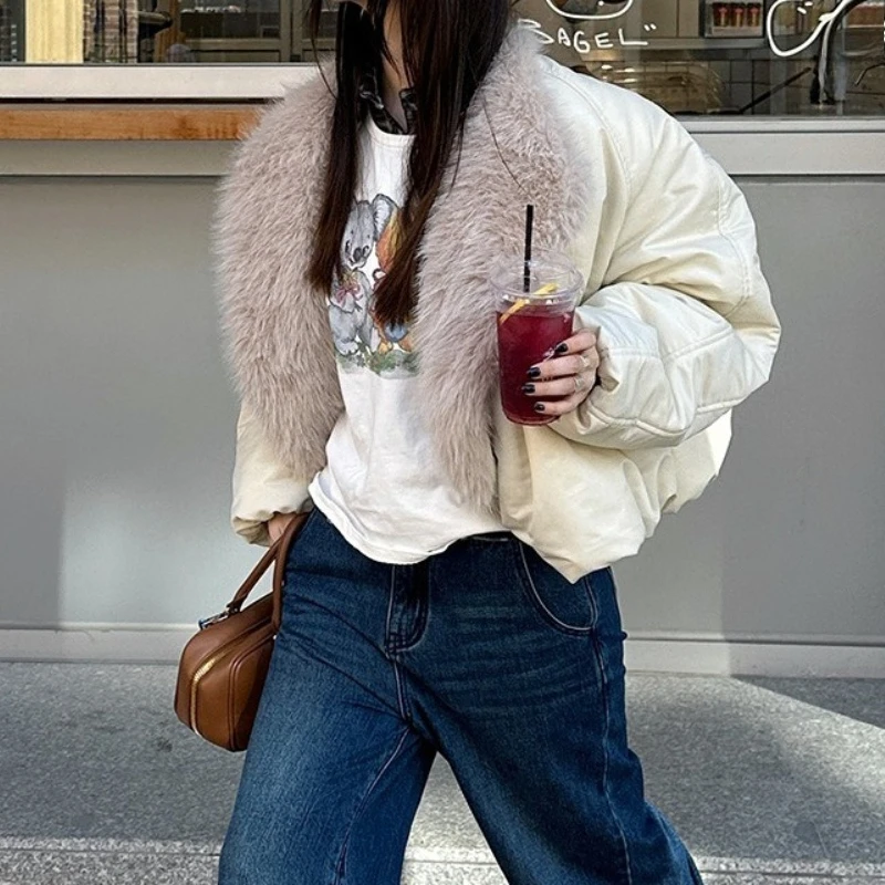 

Women's Streetwear Style New Warm Cotton Jacket Fashion Loose Long Sleeve Overcoat Autumn Winter Clothing