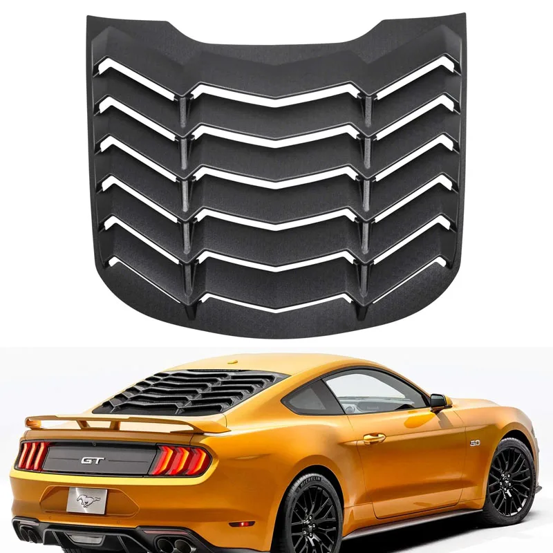 

Rear Window Louver (Matte Black) Fit for Ford Mustang 2015 - 2023 Windshield Scoop Sun Shade Cover Vent GT Lambo Style Custom