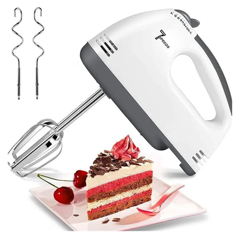 Handheld electric egg beater, household automatic mixer, egg white and cream beater, mini 7-speed white