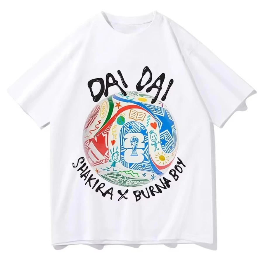 2026 Shakira DAI DAI T-shirt Unisex Fashion Casual Tour Shirts Men Women Y2K Aesthetic Hip Hop T-shirts Aesthetic Streetwear Top