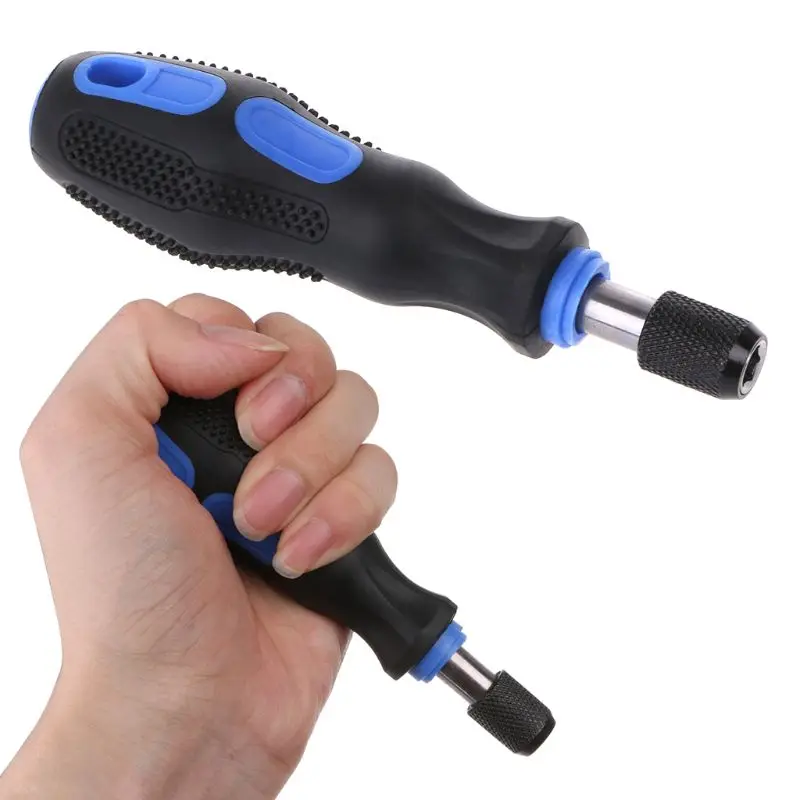 Multi-function 1/4" 6.35mm Non-slip Dismountable Screwdriver Handle With Soft Rubber