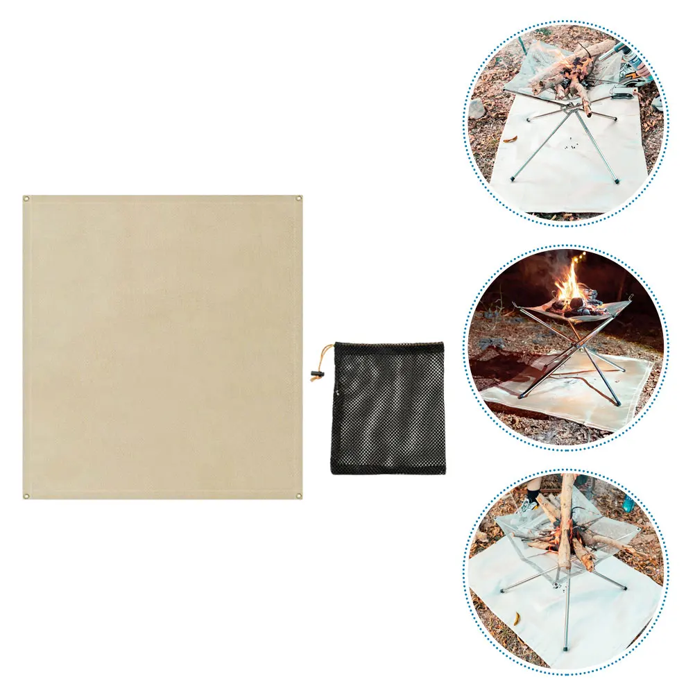

Fireproof Cloth Blanket for Grass Camp Barbecue Camping Resistant Mat Fiberglass Cold Weather Outdoor Insulation