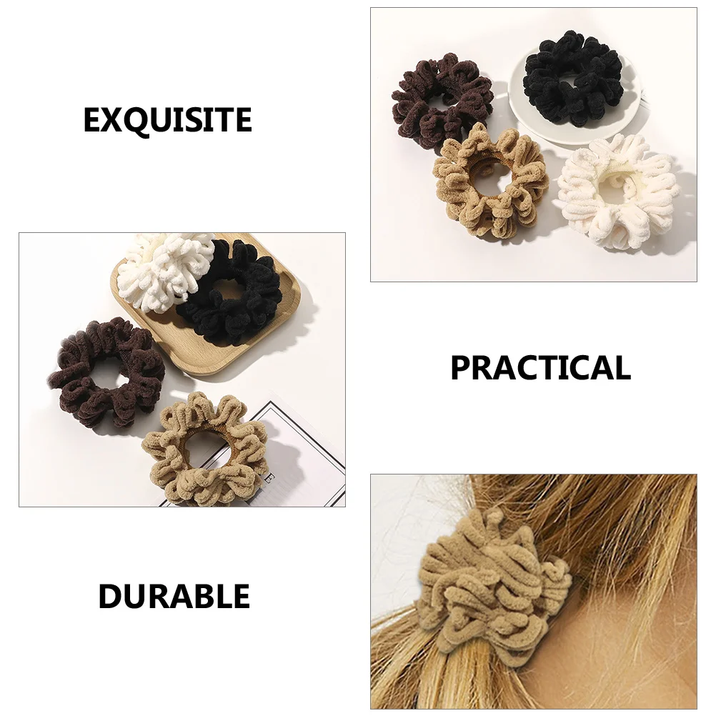 

8 Pcs Elastic Hair Scrunchies Fabric Ties Girls Accessories Ponytail Holder Decorative Wristbands Soft Texture
