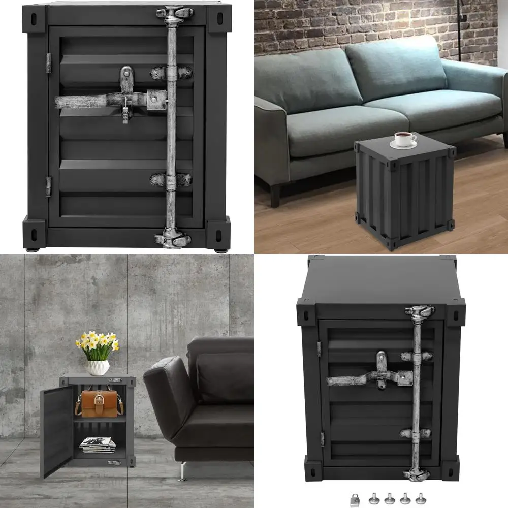 

Промышленный металлический шкаф в стиле ретро с кодовым замком, приставной столик для хранения для декора спальни, боковая часть для хранения мебели T