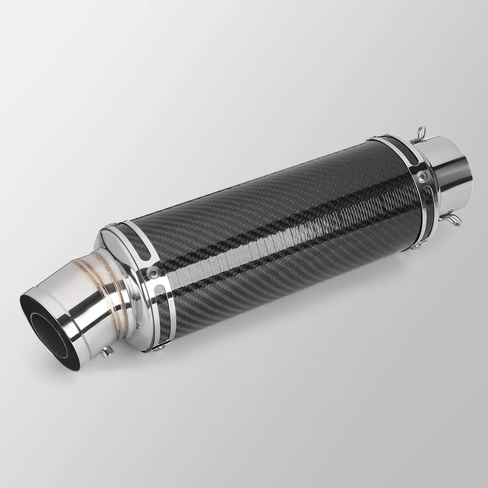 Suitable For Motorcycle XMAX FZ6 Z900 Ninja400 Modified Small Gun Elbow Exhaust Muffler 60mm Universal Carbon Fiber Tail Section