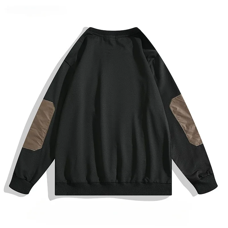 American Style Patchwork Pocket Sweatshirts for Men/Women Personality Workwear Functional Long-sleeved Couple Bottoming Pullover