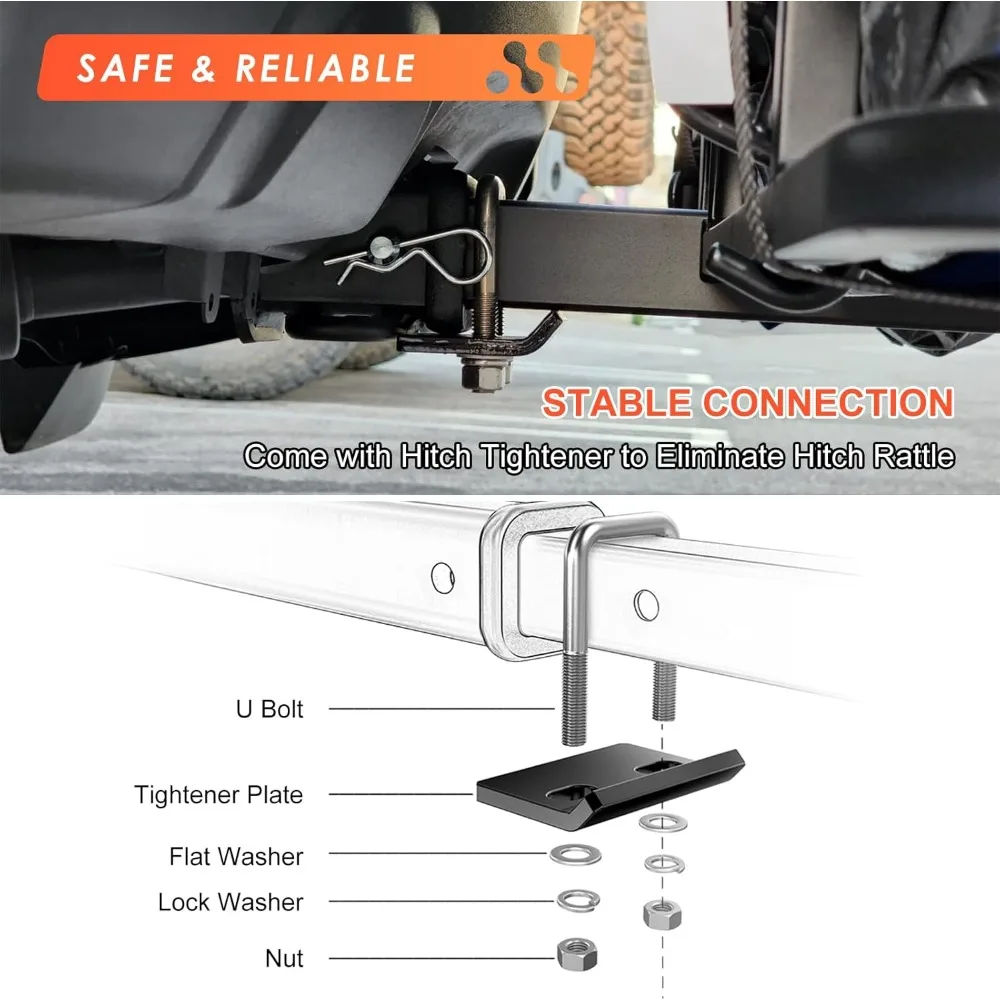 سلة شحن MeeFar مثبتة على وصلة مع حقيبة مقاومة للماء، سعة 53 × 19 × 5 و500 رطل #5