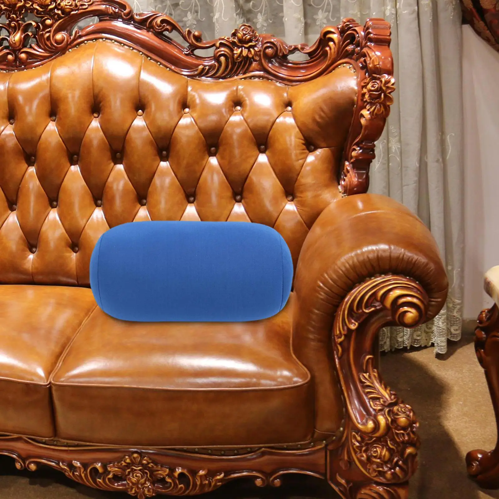 قطعتان من أنبوب الوسادة مع غطاء قابل للإزالة للرأس الخلفي المقاوم للغبار في المنزل، أزرق #4