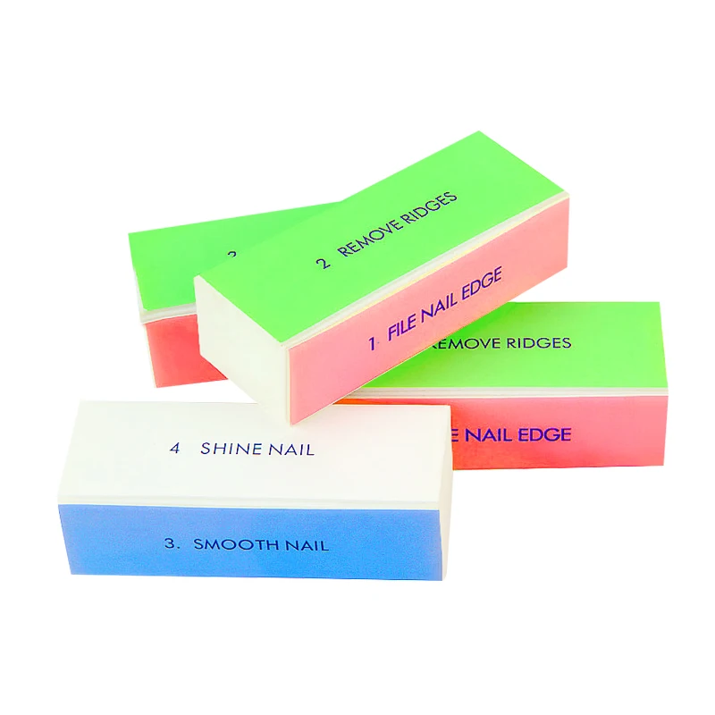 4 Step Colorful Nail Buffer Block Strong Fluorescent Nail Files and Buffers Smooth Buff Shine for Home and Salon DIY Use