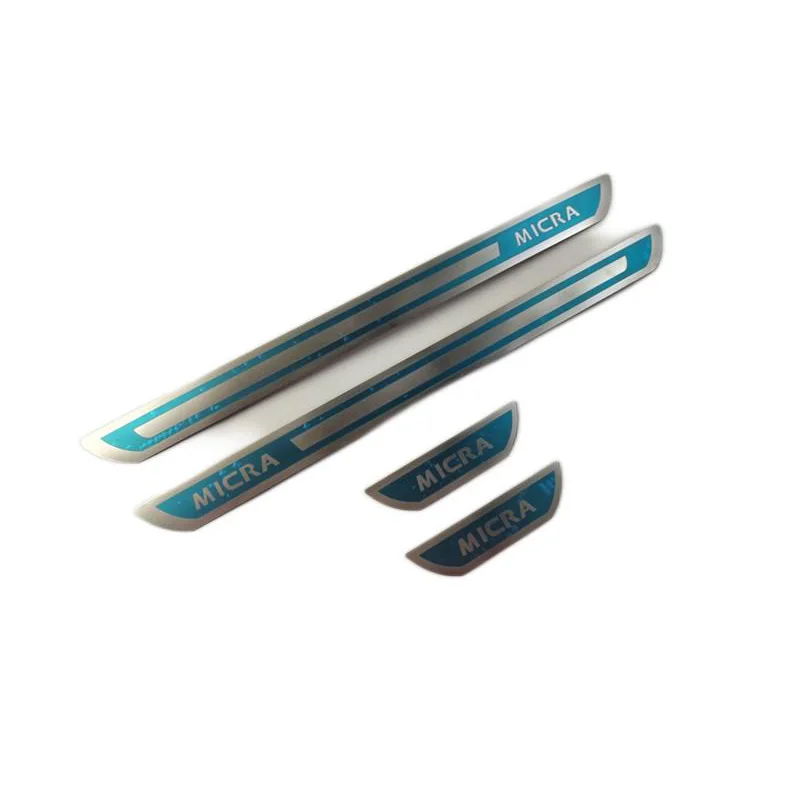 4PCS/Lot Stainless Steel For 2014-2023 Nissan MICRA Ultra-thin Auto Car Door Sill Scuff Plate Pedal Cover