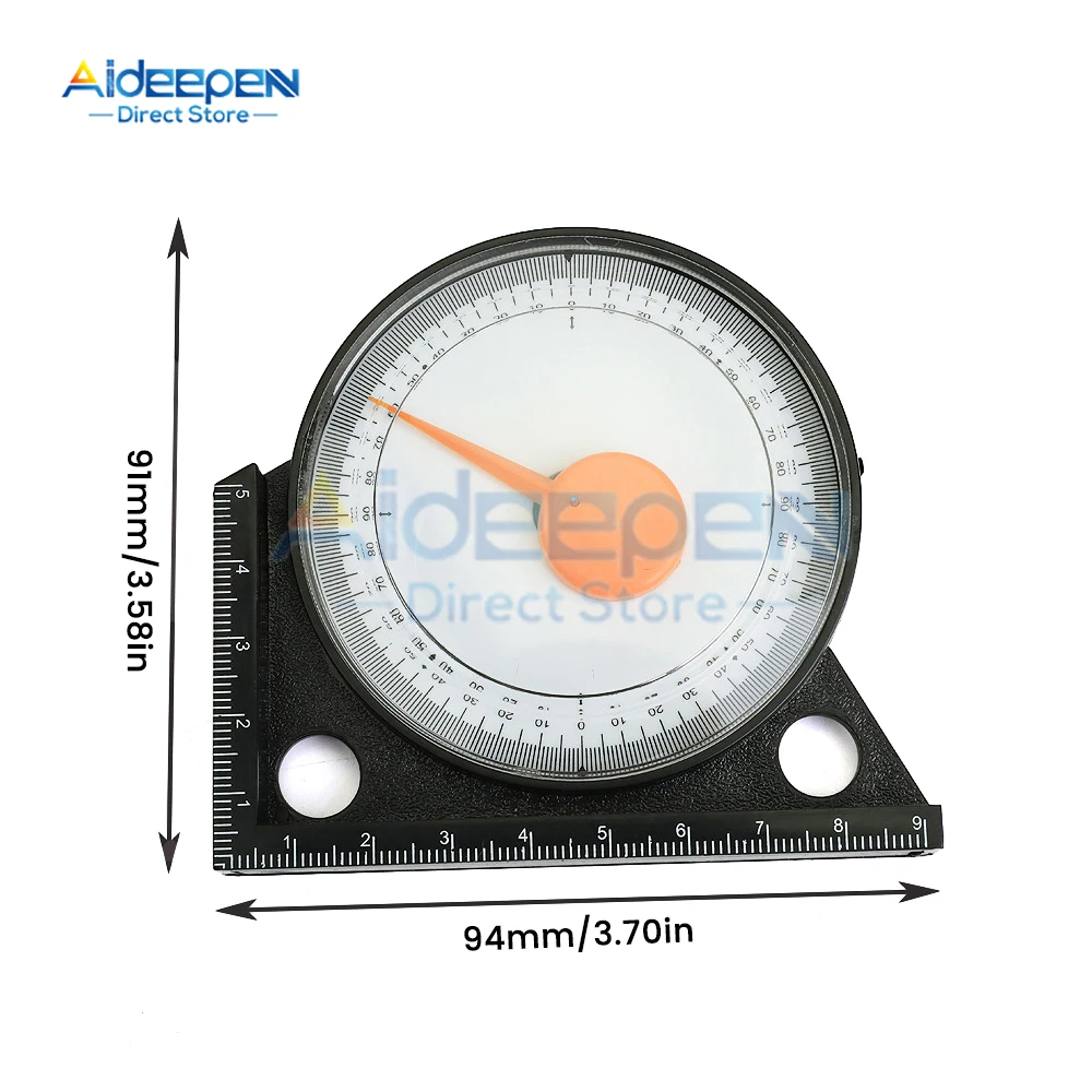 1 sztuk 0-90 stopni pomiar inklinometr wykrywacz kąta nachylenia kątomierz miernik poziomu nachylenia miernik klinometru miernik narzędzia pomiarowe