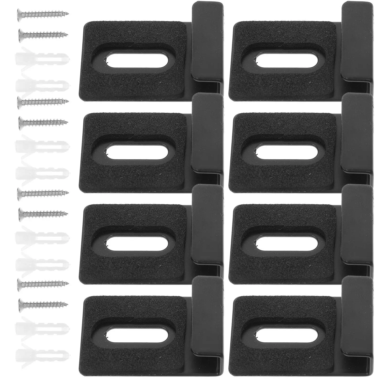 8Pcs Heavy Duty Mirror Holder Stainless Steel Clips Wall Mount Frameless Mirror Hanging Hardware Kit Screws Wall Painting Hook