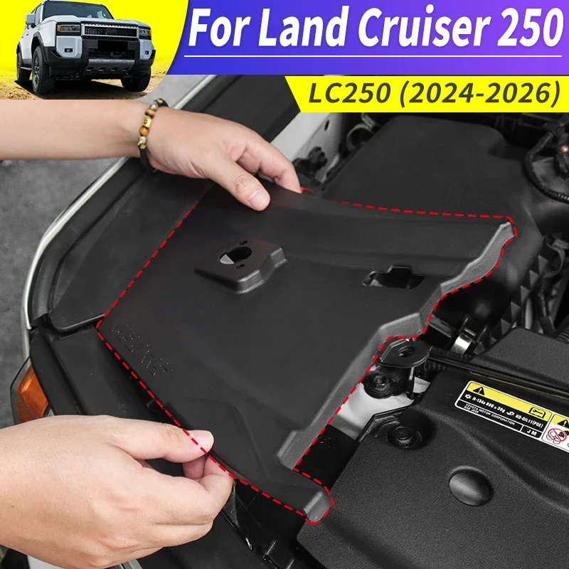 

For Toyota Land Cruiser LC250 Prado 250 series 2024 2025 Engine compartment cover ABS Material interior protective Accessories