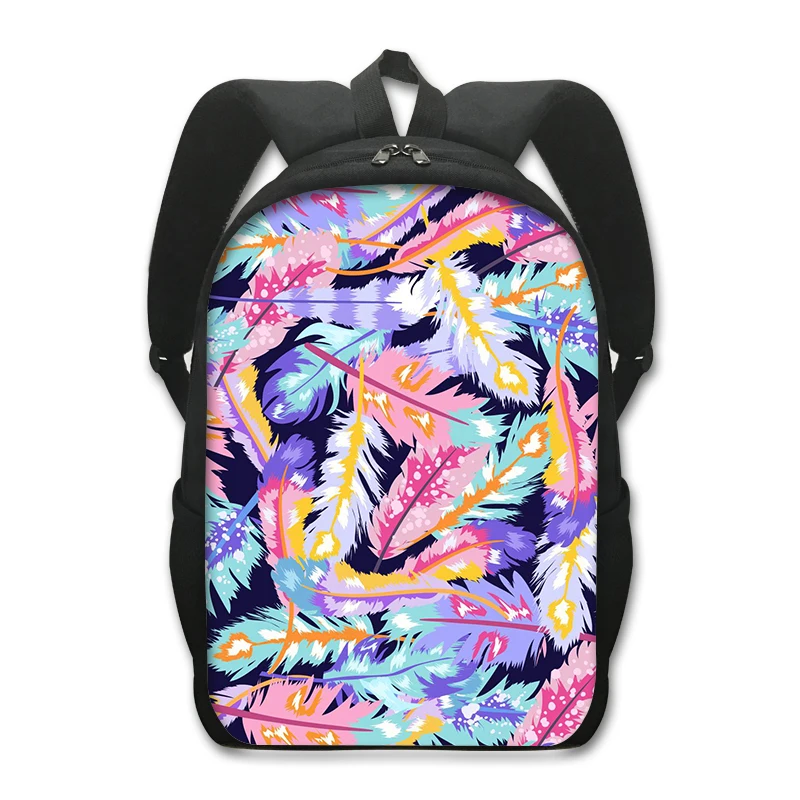 Angel Wings Feather Print Backpack Children School Bags for Teenager Boys Girls Laptop Backpack Women Rucksack Student Daypack