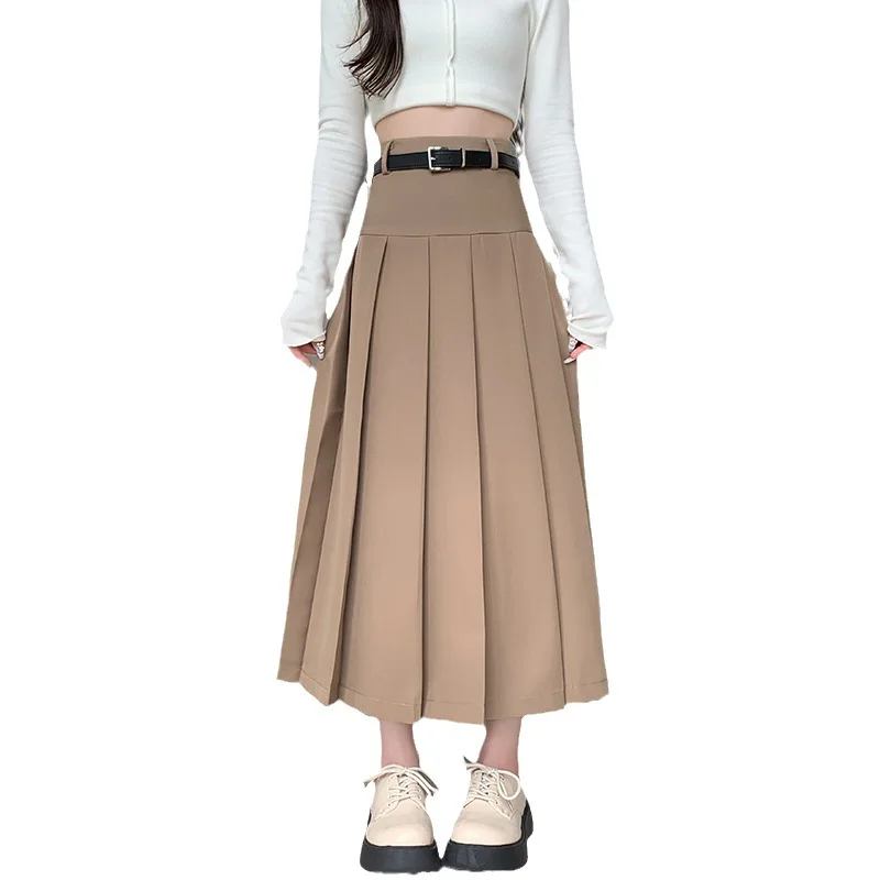 50% Women Office Lady Skirt Autumn Winter Trendy High Waist Slimming Lace Trousers Ballet Big Swing Black A- skirt