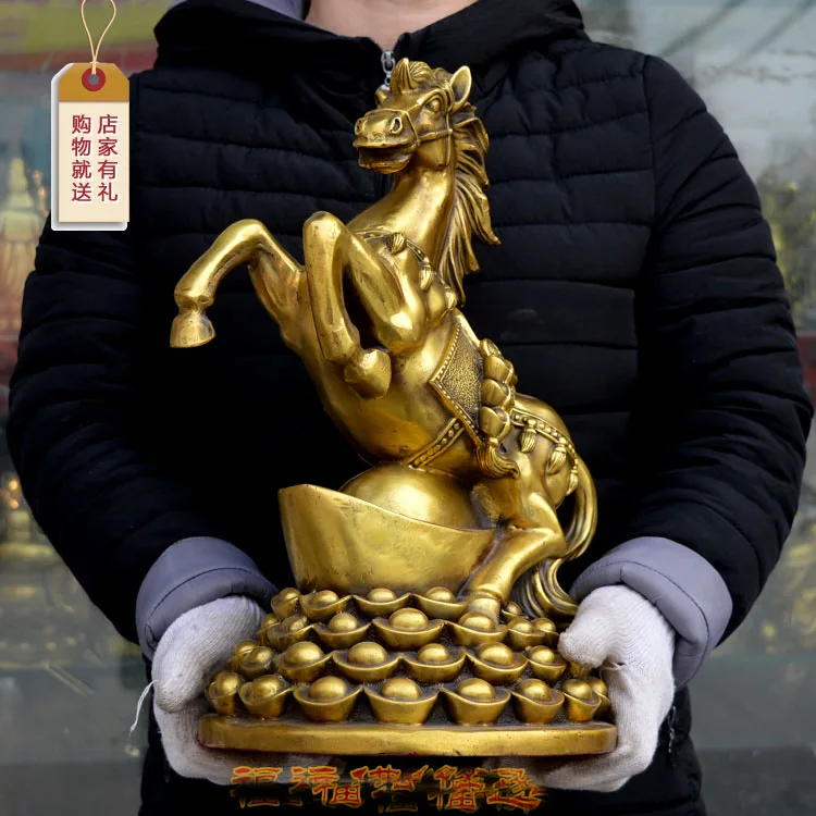 GOOD  HOME Lobby OFFICE Company Shop FENG SHUI ART GOOD LUCK Money Drawing Talisman auspicious GOLD Fortune horse Brass