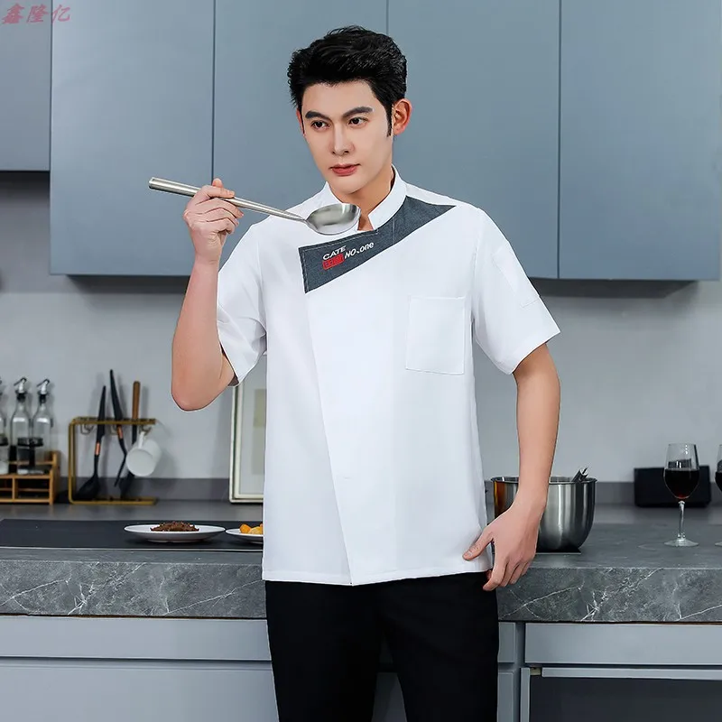 Letnia Cienka Oddychająca Siatkowa Kurtka Kucharska Hotel Restauracja Odzież Robocza Kucharska Piekarnikowy Steakhouse Krótki Rękaw Uniform