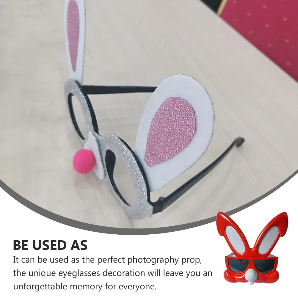 

4Pcs Easter Rabbit Glasses Novel Bunny Design Party Eyeglasses Prop Eco Friendly Lightweight Comfortable Wear Unforgettable