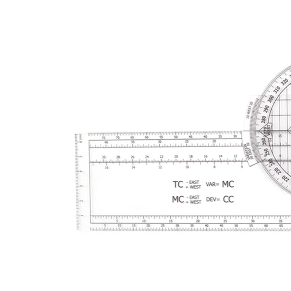 KCNP-1 Transparent Navigation Slide Rule Flight Drawing Ruler Protractor With Angle Distance Scale For Aviation Chart Measuremen