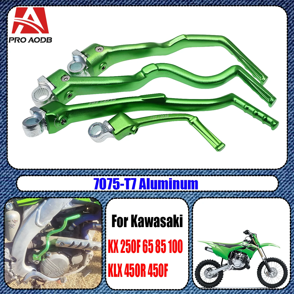 

For Kawasaki KX65 85 100 250F 450F KLX450R KXF250 450 2000-2020 Dirt Bike New 2022 motorcycle CNC forging kick start lever pedal