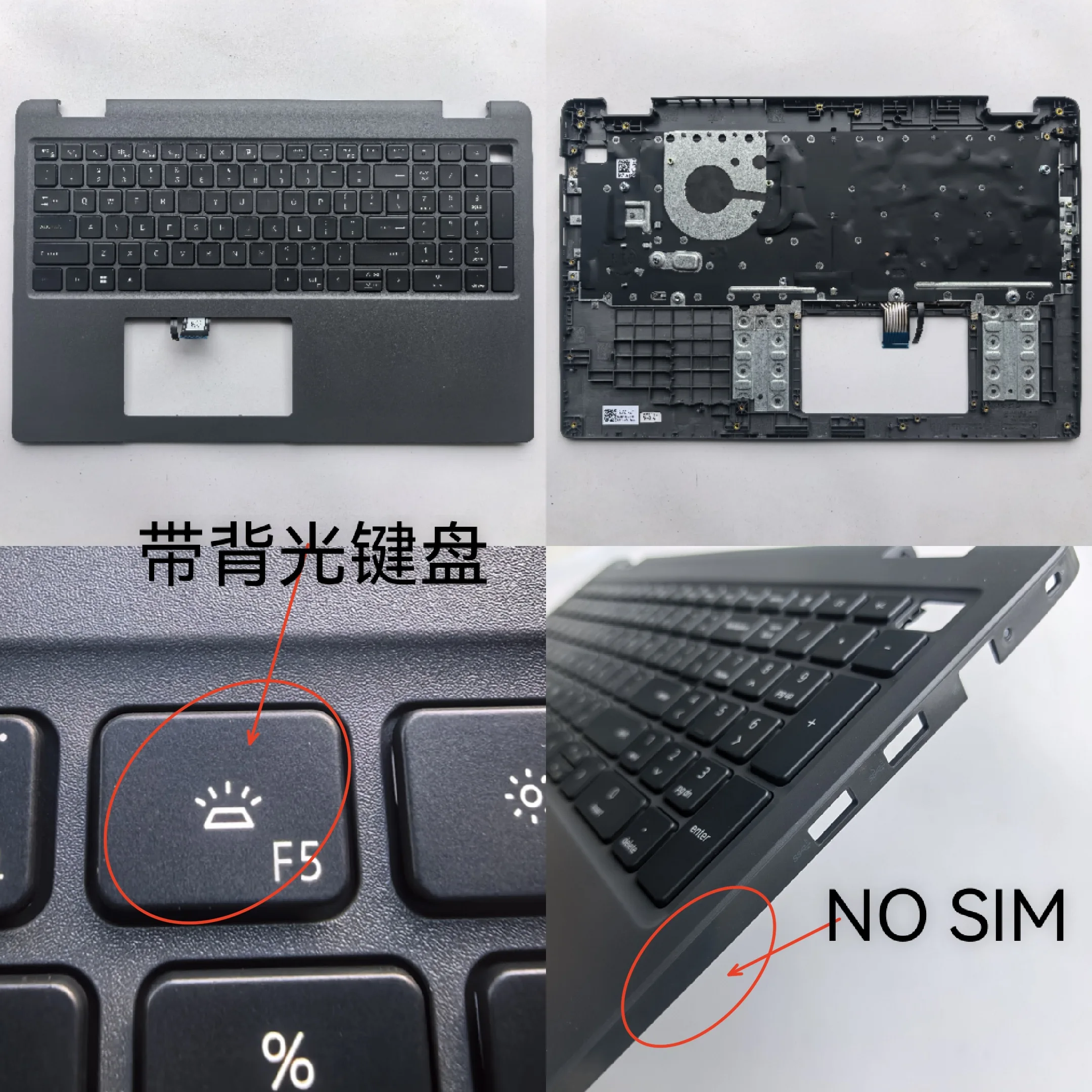 

Backlit new laptop cover palmrest with keyboard for DELL Latitude 3540 3550 E3540 E3550 0DVR0W