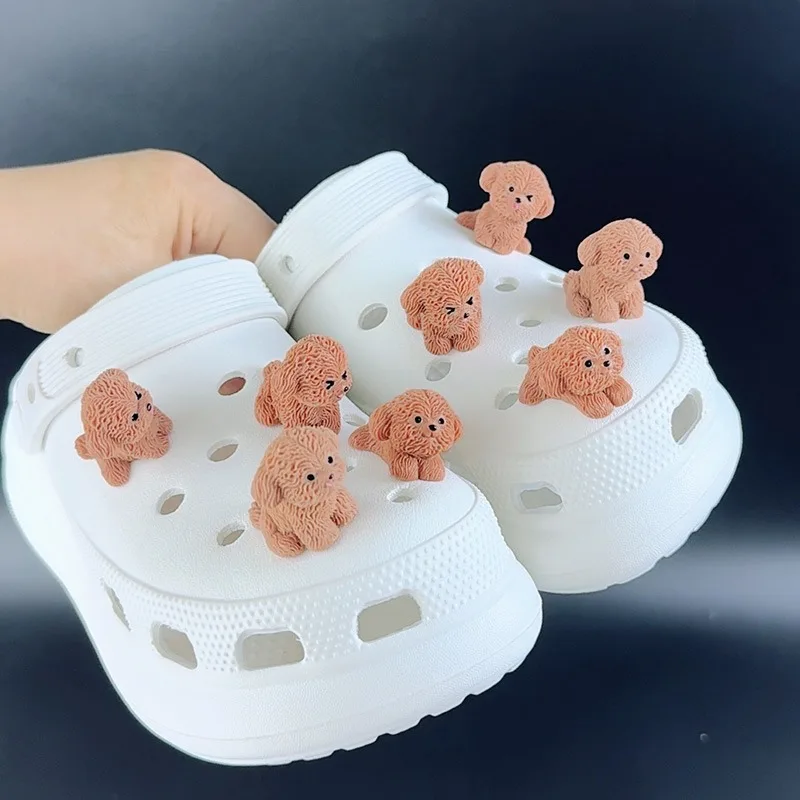 1/8 قطعة الأحذية الموضة السحر مجموعة اكسسوارات ثقب مشبك حذاء لطيف تيدي الكلب لتقوم بها بنفسك ثلاثية الأبعاد الأحذية زينة ل حقيبة بوج الاطفال هدية #4