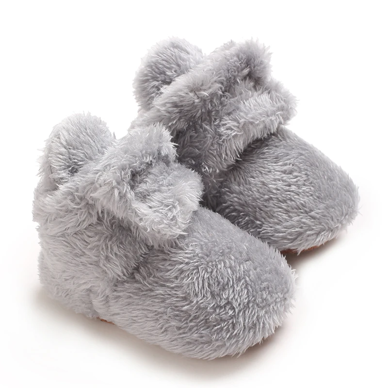 Neugeborenes Baby, Junge, Mädchen, weiche Fleece-Booties, Stay On, Säuglingshausschuhe, Socken, Schuh, rutschfester Greifer, Kleinkind-Erstwanderer, Winter-Knöchel – Detail 22