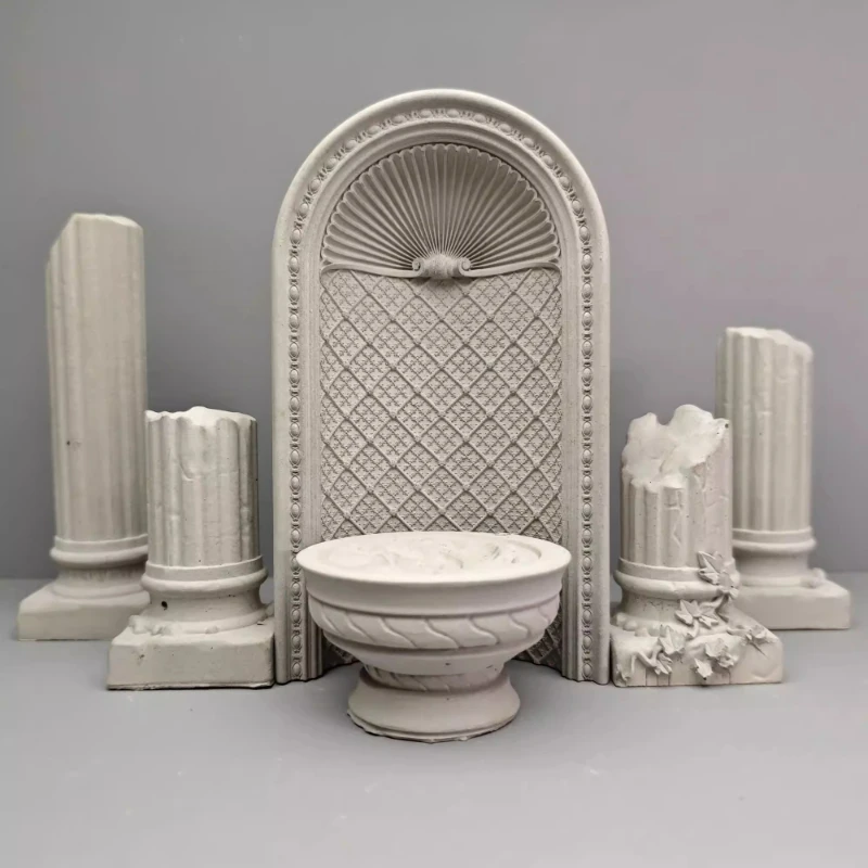 Magician Altar Roman Column Sculpture,Architectural Remnants Ornaments,Ancient Greek Architecture Cement Model Desk Art Decor