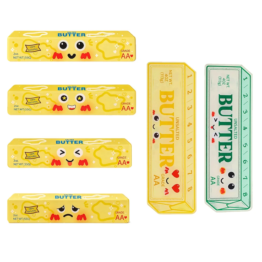 butter sticks funny expressions acrylic colored bookmarks - reading tracker gift | colored baked butter page markers.