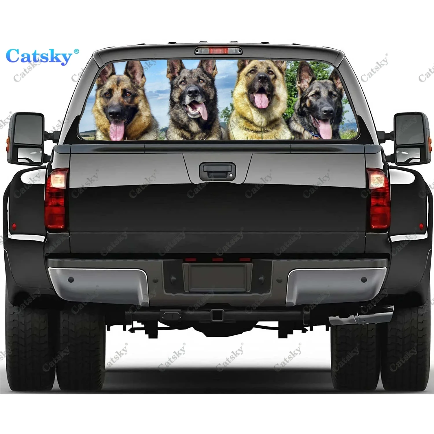 

Animal Dog Rear Window Decals for Trucks,Pickup Window Decal,Rear Window Tint Graphic Perforated Vinyl Truck Stickers