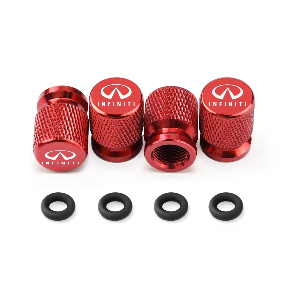 4PCS Car Wheel Tire Valve Caps Tyre Stem Covers Airdust Waterproof For Infiniti Q50 Q30 FX35 G37 G35 Q70 QX70 Q60 QX50 QX60 QX80